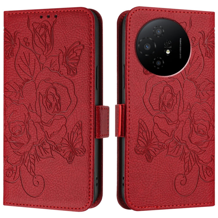 For TCL 50 XL Embossed Rose RFID Anti-theft Leather Phone Case