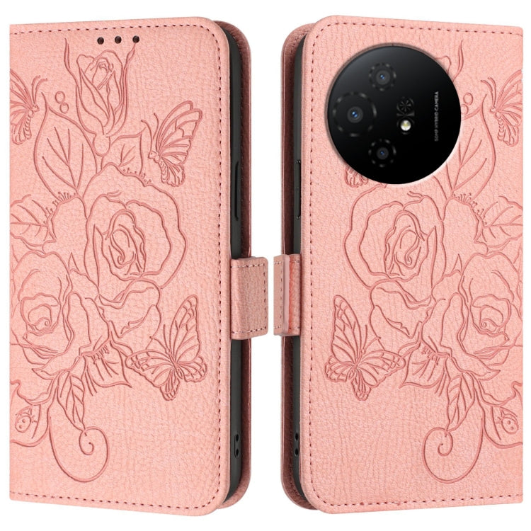 For TCL 50 XL Embossed Rose RFID Anti-theft Leather Phone Case