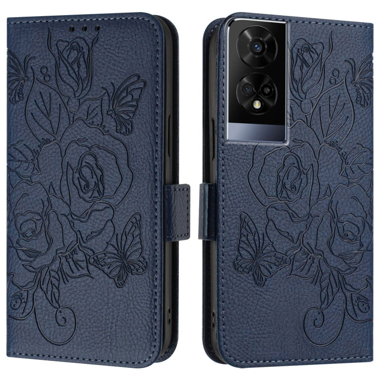 For TCL 50 XE 5G Embossed Rose RFID Anti-theft Leather Phone Case