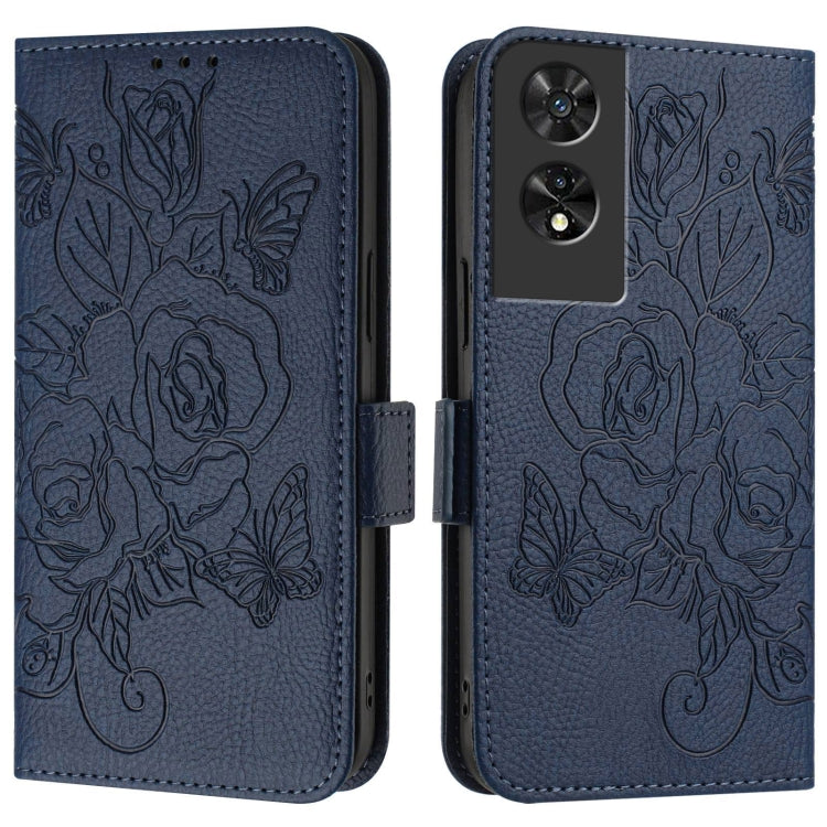 For TCL 505 Embossed Rose RFID Anti-theft Leather Phone Case