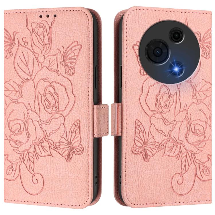 For TCL 60 NxtPaper Embossed Rose RFID Anti-theft Leather Phone Case