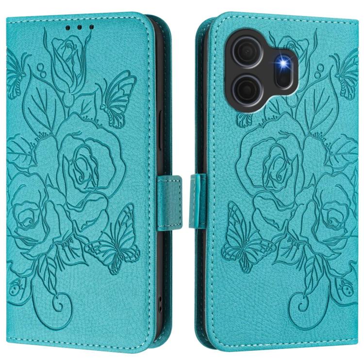 For TCL Nxtpaper 70 Pro 5G Embossed Rose RFID Anti-theft Leather Phone Case