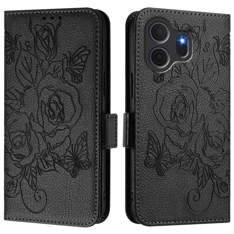 For TCL Nxtpaper 70 Pro 5G Embossed Rose RFID Anti-theft Leather Phone Case