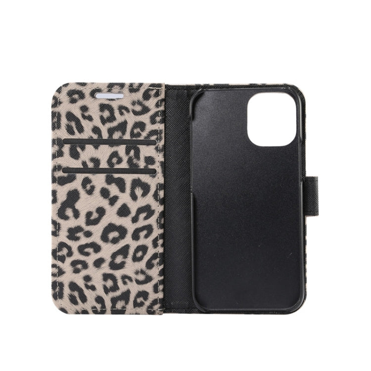 For iPhone 12 mini Leopard Print Pattern Horizontal Flip Leather Case with Card Slot and Holder