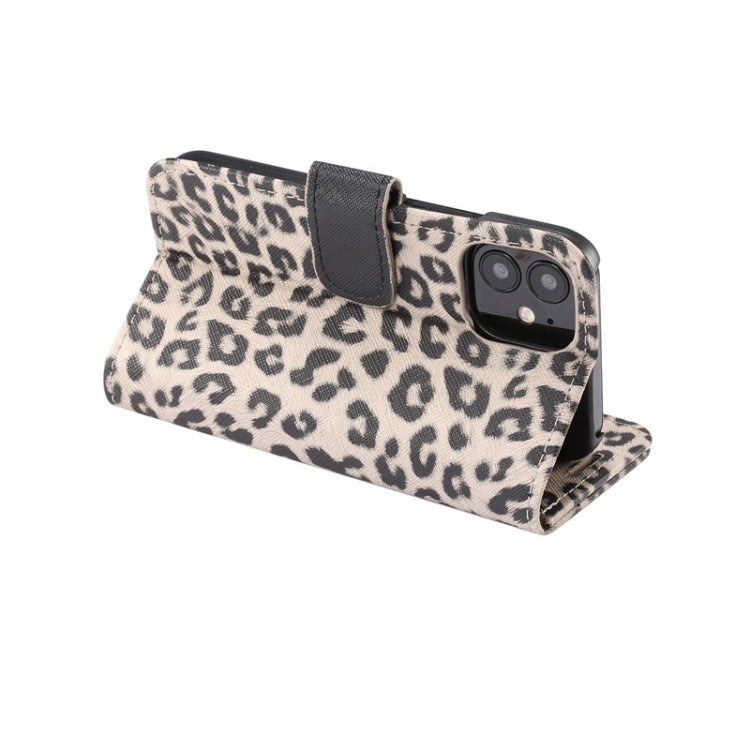 For iPhone 12 mini Leopard Print Pattern Horizontal Flip Leather Case with Card Slot and Holder