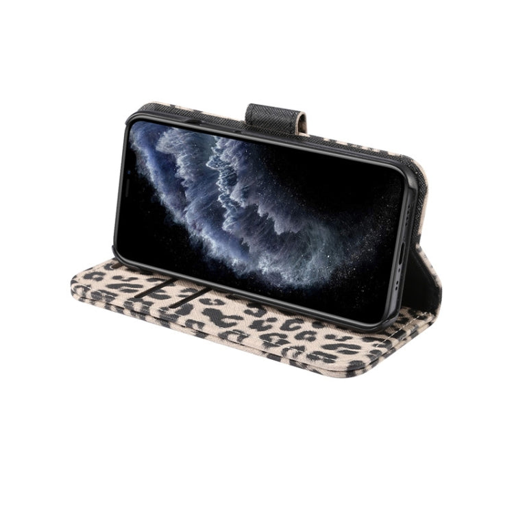 For iPhone 12 mini Leopard Print Pattern Horizontal Flip Leather Case with Card Slot and Holder