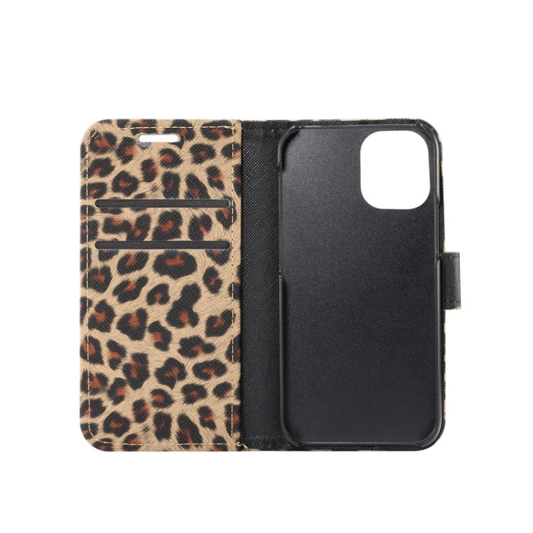 For iPhone 12 mini Leopard Print Pattern Horizontal Flip Leather Case with Card Slot and Holder