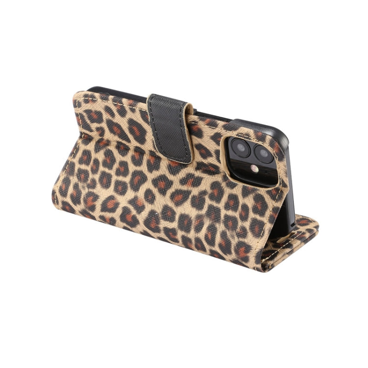For iPhone 12 mini Leopard Print Pattern Horizontal Flip Leather Case with Card Slot and Holder
