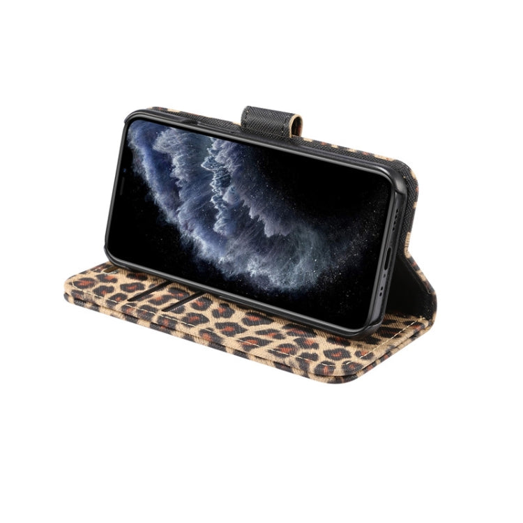 For iPhone 12 mini Leopard Print Pattern Horizontal Flip Leather Case with Card Slot and Holder