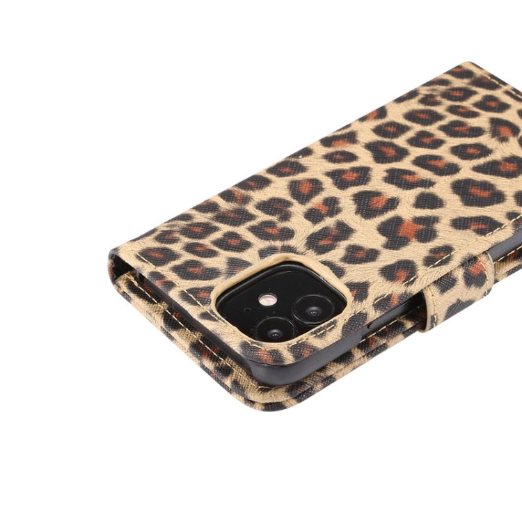 For iPhone 12 mini Leopard Print Pattern Horizontal Flip Leather Case with Card Slot and Holder