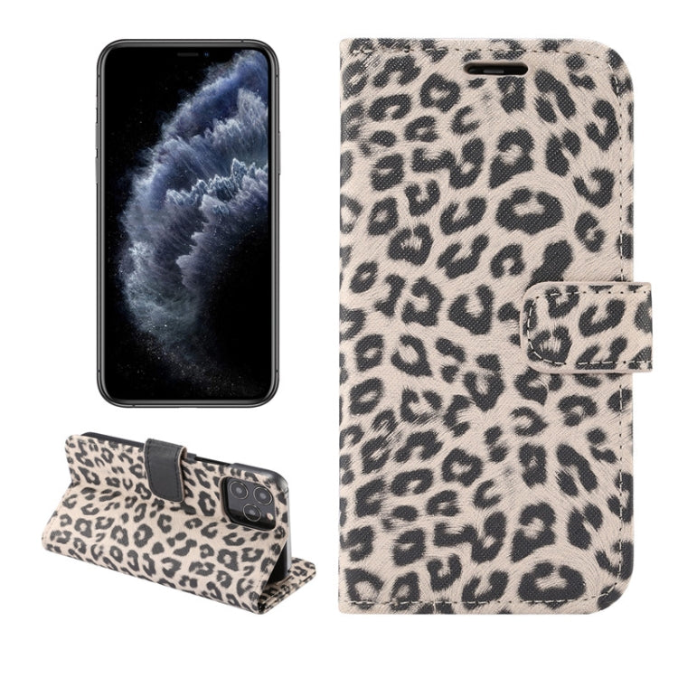 For iPhone 12 / 12 Pro Leopard Print Pattern Horizontal Flip Leather Case with Card Slot and Holder