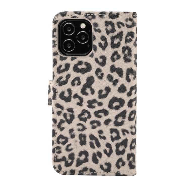 For iPhone 12 / 12 Pro Leopard Print Pattern Horizontal Flip Leather Case with Card Slot and Holder
