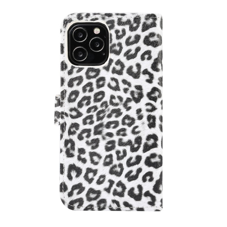 For iPhone 12 / 12 Pro Leopard Print Pattern Horizontal Flip Leather Case with Card Slot and Holder