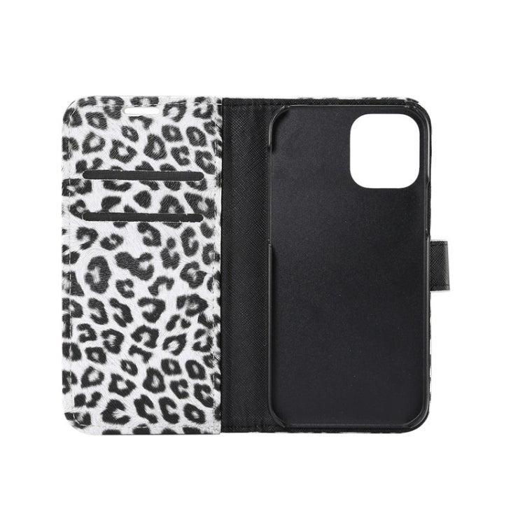 For iPhone 12 / 12 Pro Leopard Print Pattern Horizontal Flip Leather Case with Card Slot and Holder