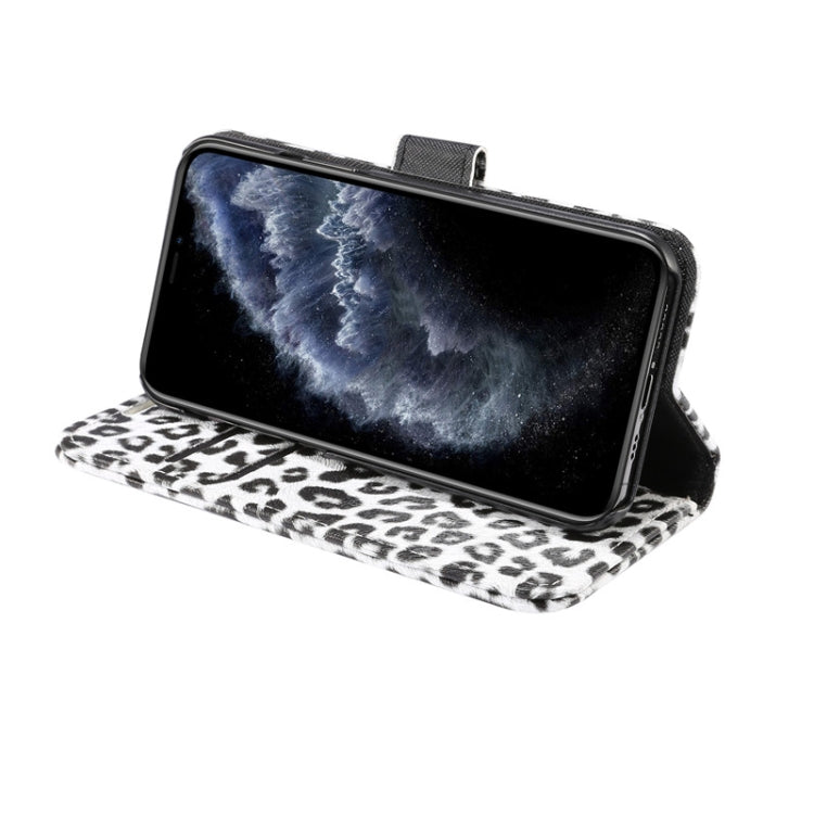 For iPhone 12 / 12 Pro Leopard Print Pattern Horizontal Flip Leather Case with Card Slot and Holder