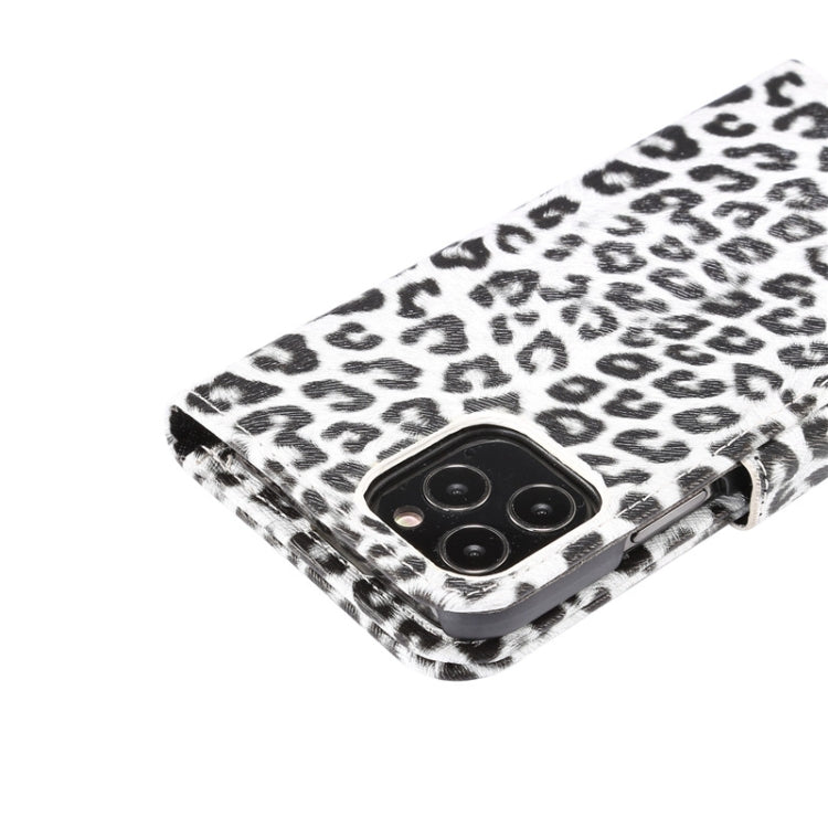 For iPhone 12 / 12 Pro Leopard Print Pattern Horizontal Flip Leather Case with Card Slot and Holder
