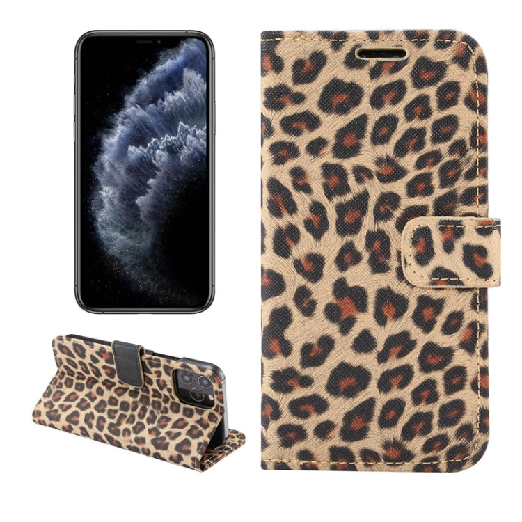 For iPhone 12 / 12 Pro Leopard Print Pattern Horizontal Flip Leather Case with Card Slot and Holder