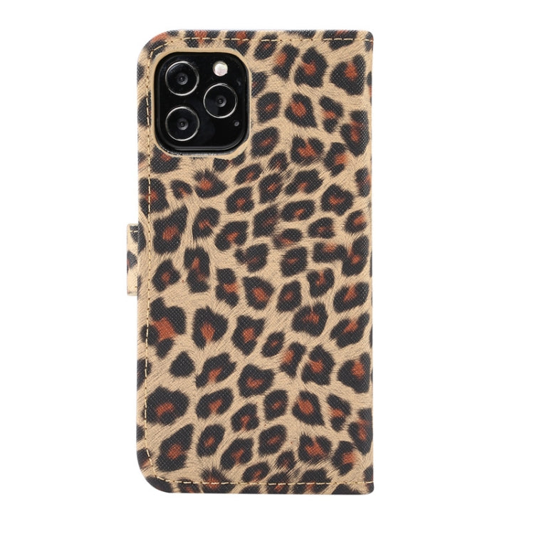 For iPhone 12 / 12 Pro Leopard Print Pattern Horizontal Flip Leather Case with Card Slot and Holder