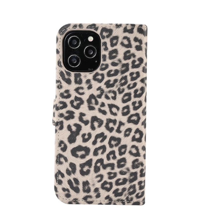 For iPhone 12 Pro Max Leopard Print Pattern Horizontal Flip Leather Case with Card Slot and Holder