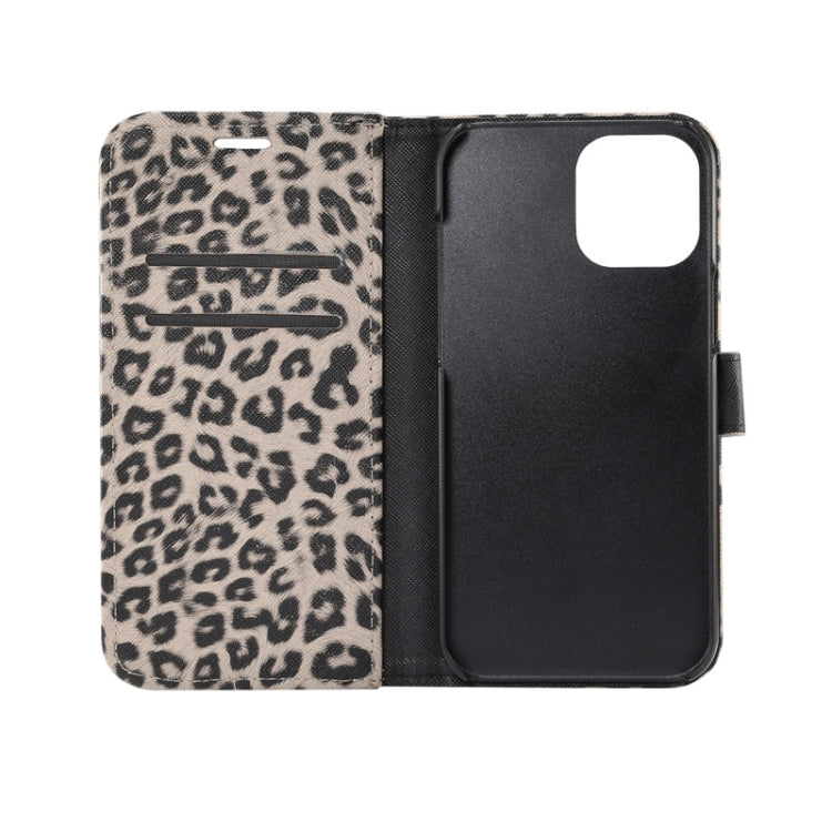 For iPhone 12 Pro Max Leopard Print Pattern Horizontal Flip Leather Case with Card Slot and Holder