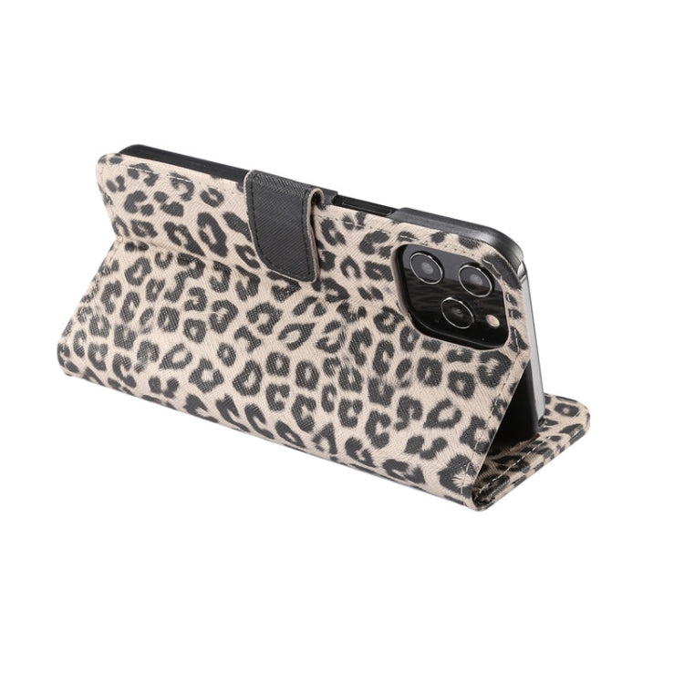 For iPhone 12 Pro Max Leopard Print Pattern Horizontal Flip Leather Case with Card Slot and Holder