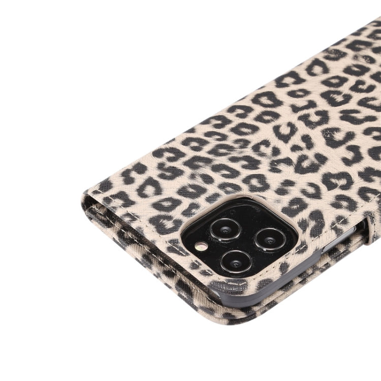 For iPhone 12 Pro Max Leopard Print Pattern Horizontal Flip Leather Case with Card Slot and Holder