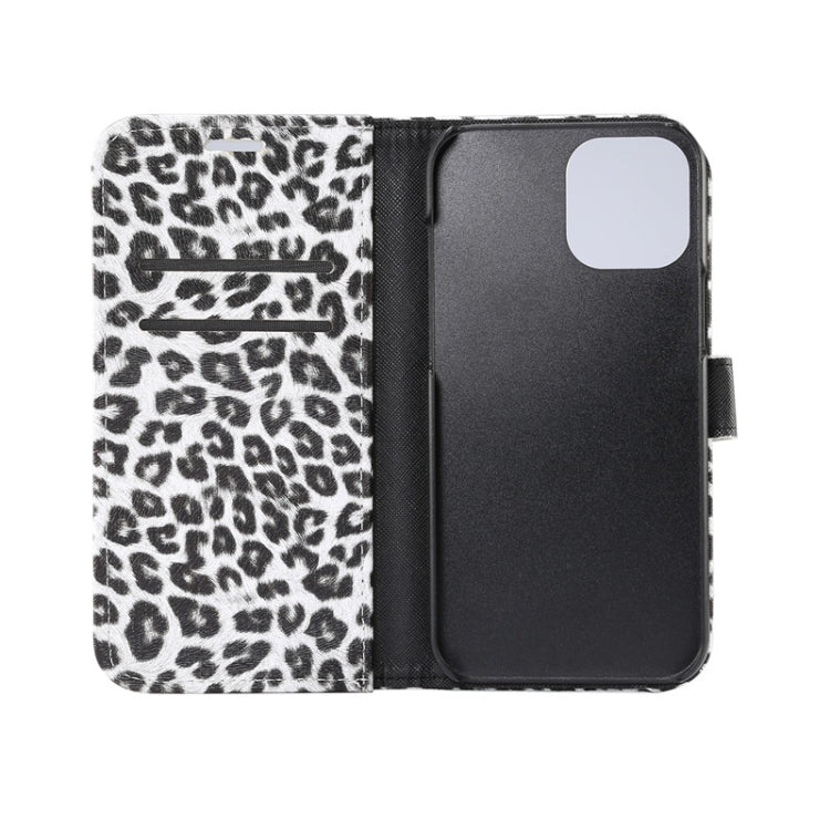 For iPhone 12 Pro Max Leopard Print Pattern Horizontal Flip Leather Case with Card Slot and Holder