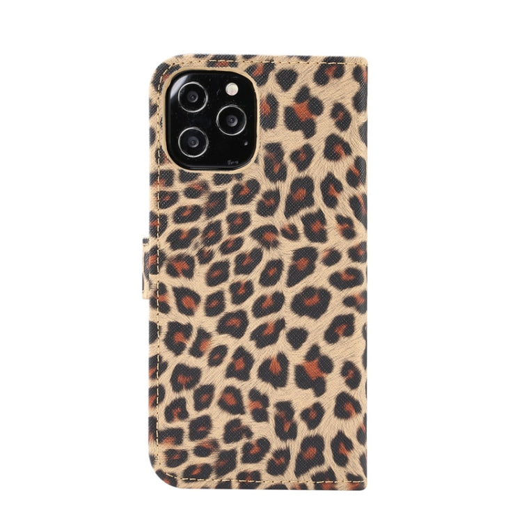 For iPhone 12 Pro Max Leopard Print Pattern Horizontal Flip Leather Case with Card Slot and Holder
