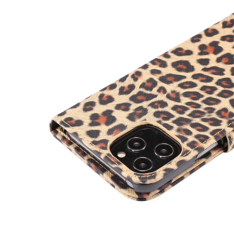 For iPhone 12 Pro Max Leopard Print Pattern Horizontal Flip Leather Case with Card Slot and Holder