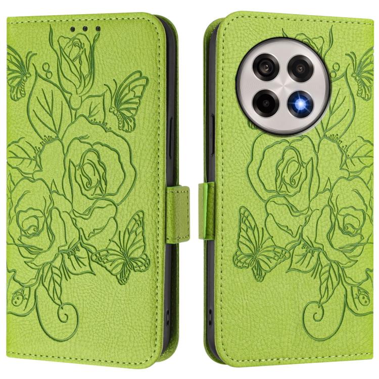 For OnePlus 13R / Ace 5 Pro 5G Embossed Rose RFID Anti-theft Leather Phone Case