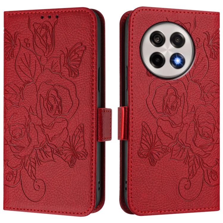 For OnePlus 13R / Ace 5 Pro 5G Embossed Rose RFID Anti-theft Leather Phone Case