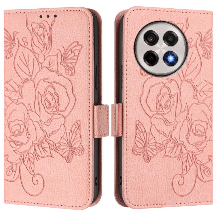 For OnePlus 13R / Ace 5 Pro 5G Embossed Rose RFID Anti-theft Leather Phone Case