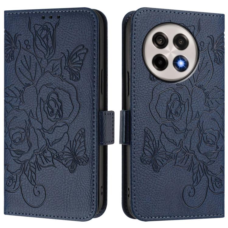 For OnePlus 13R / Ace 5 Pro 5G Embossed Rose RFID Anti-theft Leather Phone Case