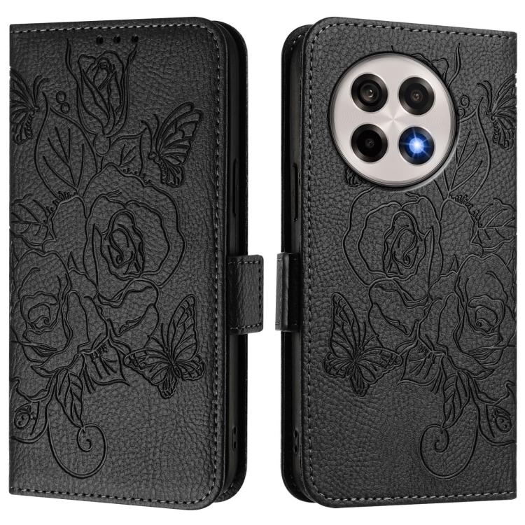 For OnePlus 13R / Ace 5 Pro 5G Embossed Rose RFID Anti-theft Leather Phone Case