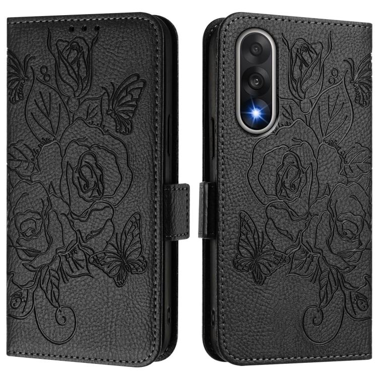For OnePlus Ace 5 Ultra Embossed Rose RFID Anti-theft Leather Phone Case