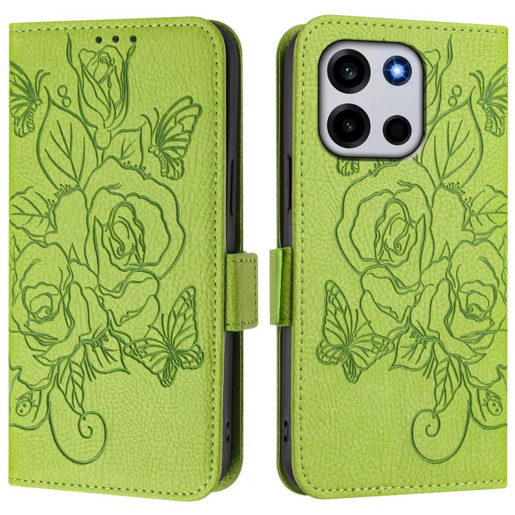For OnePlus Turbo 6 / Turbo 6V Embossed Rose RFID Anti-theft Leather Phone Case