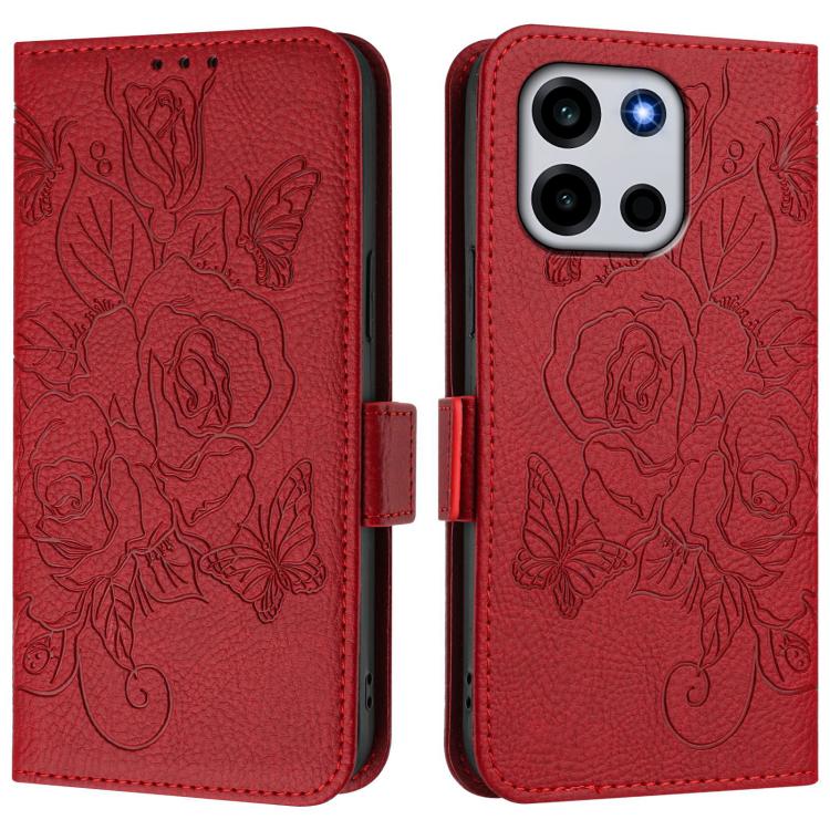 For OnePlus Turbo 6 / Turbo 6V Embossed Rose RFID Anti-theft Leather Phone Case