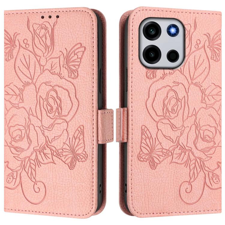 For OnePlus Turbo 6 / Turbo 6V Embossed Rose RFID Anti-theft Leather Phone Case