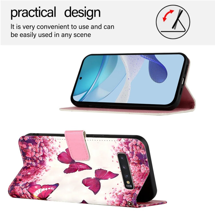 For Samsung Galaxy S10+ 3D Painting Horizontal Flip Leather Phone Case