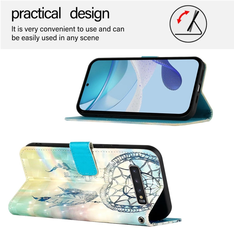 For Samsung Galaxy S10+ 3D Painting Horizontal Flip Leather Phone Case