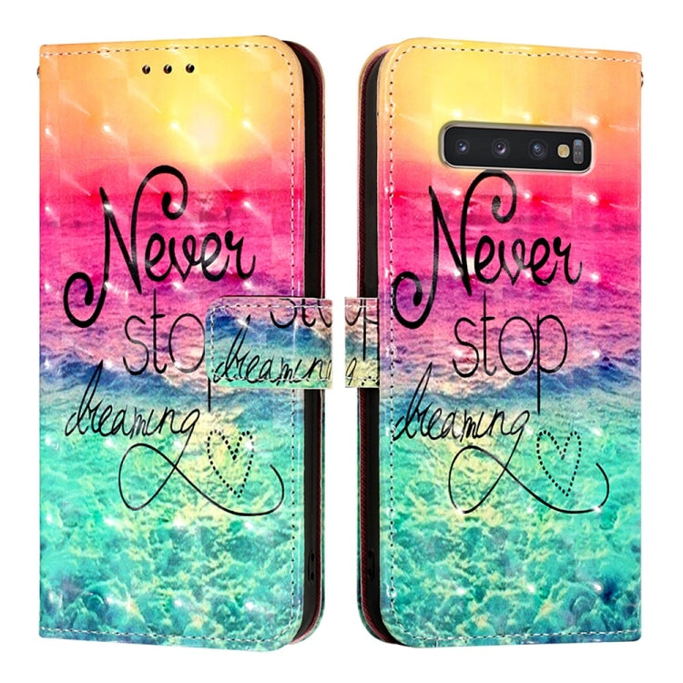 For Samsung Galaxy S10+ 3D Painting Horizontal Flip Leather Phone Case