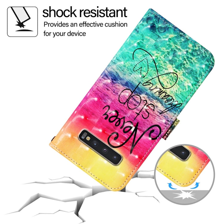 For Samsung Galaxy S10+ 3D Painting Horizontal Flip Leather Phone Case