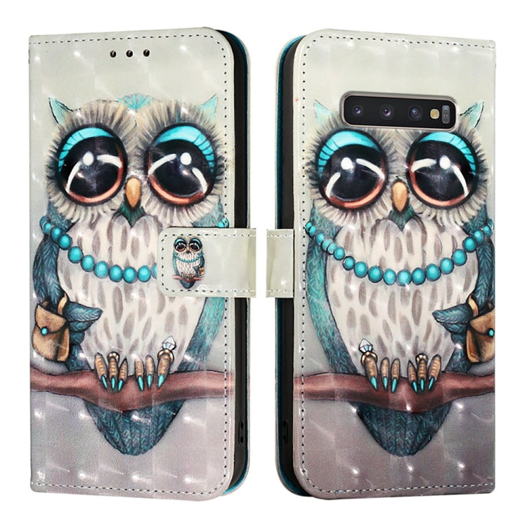 For Samsung Galaxy S10+ 3D Painting Horizontal Flip Leather Phone Case