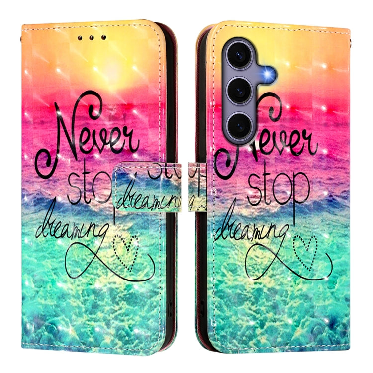 For Samsung Galaxy S25 5G 3D Painting Horizontal Flip Leather Phone Case