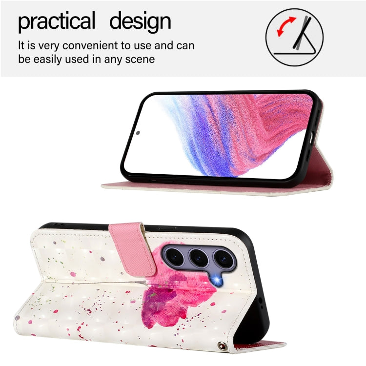 For Samsung Galaxy S25 5G 3D Painting Horizontal Flip Leather Phone Case
