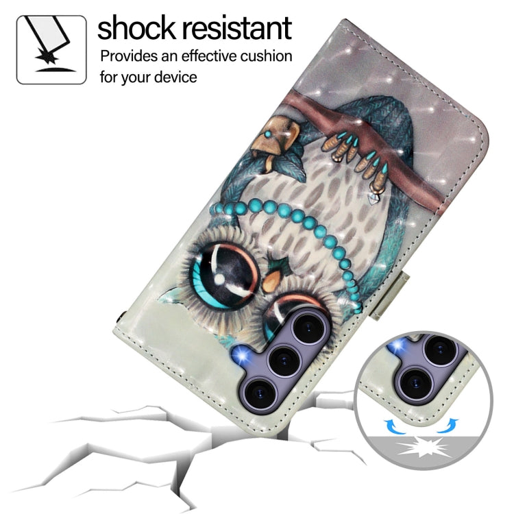 For Samsung Galaxy S25 5G 3D Painting Horizontal Flip Leather Phone Case