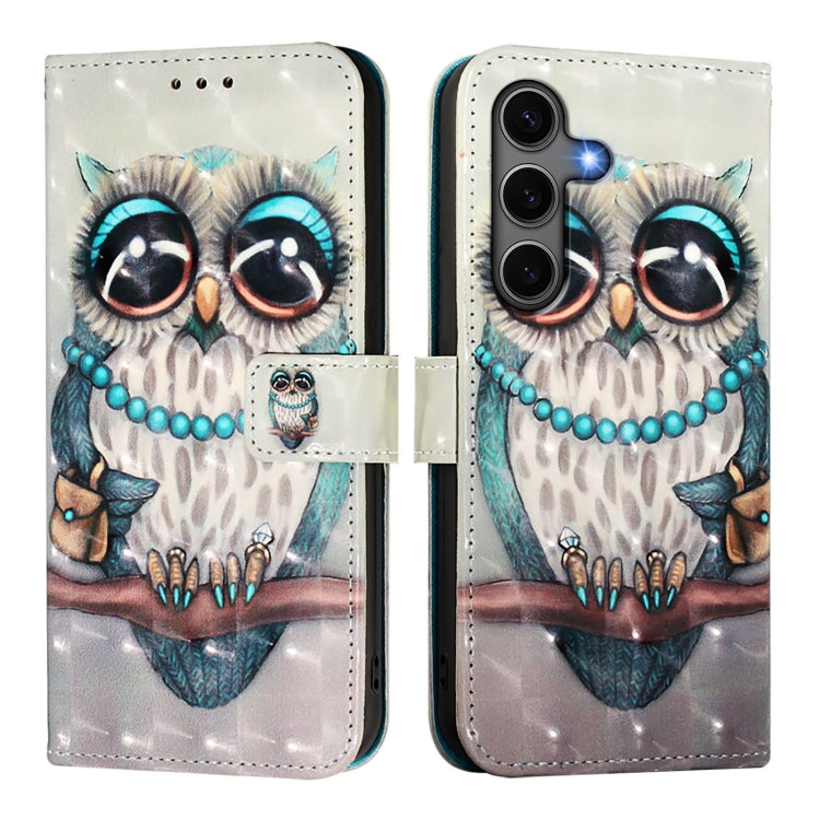 For Samsung Galaxy S25+ 5G 3D Painting Horizontal Flip Leather Phone Case