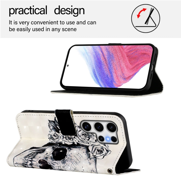 For Samsung Galaxy S25 Ultra 5G 3D Painting Horizontal Flip Leather Phone Case