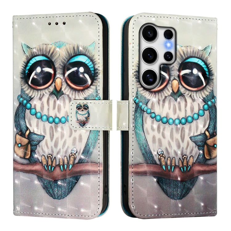 For Samsung Galaxy S25 Ultra 5G 3D Painting Horizontal Flip Leather Phone Case