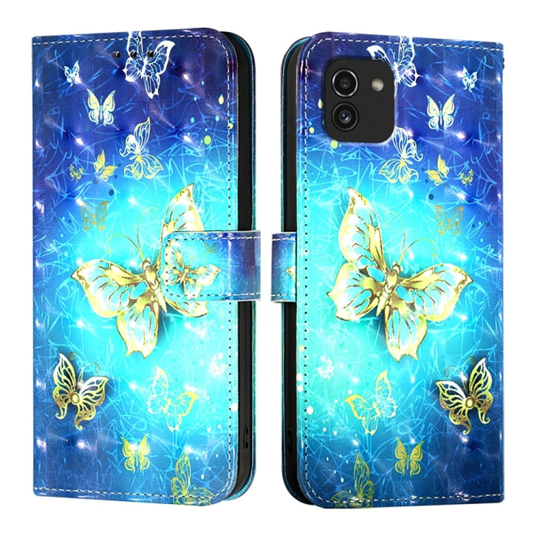 For Samsung Galaxy A03 164mm 3D Painting Horizontal Flip Leather Phone Case
